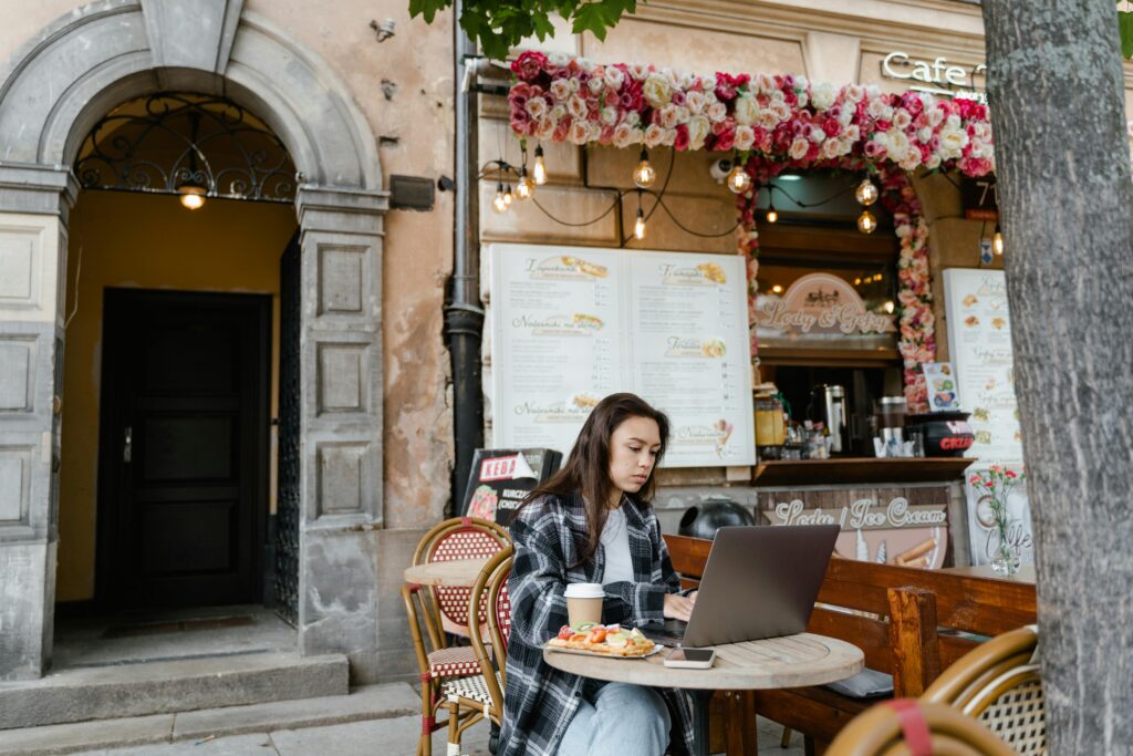 Peaceful workspace environment at a café in Hyderabad